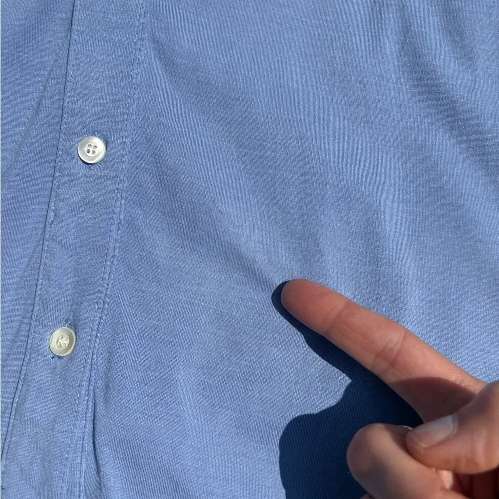 J. McLaughlin Light French Blue Casual Button Down Shirt. Size Large - Picture 9 of 9